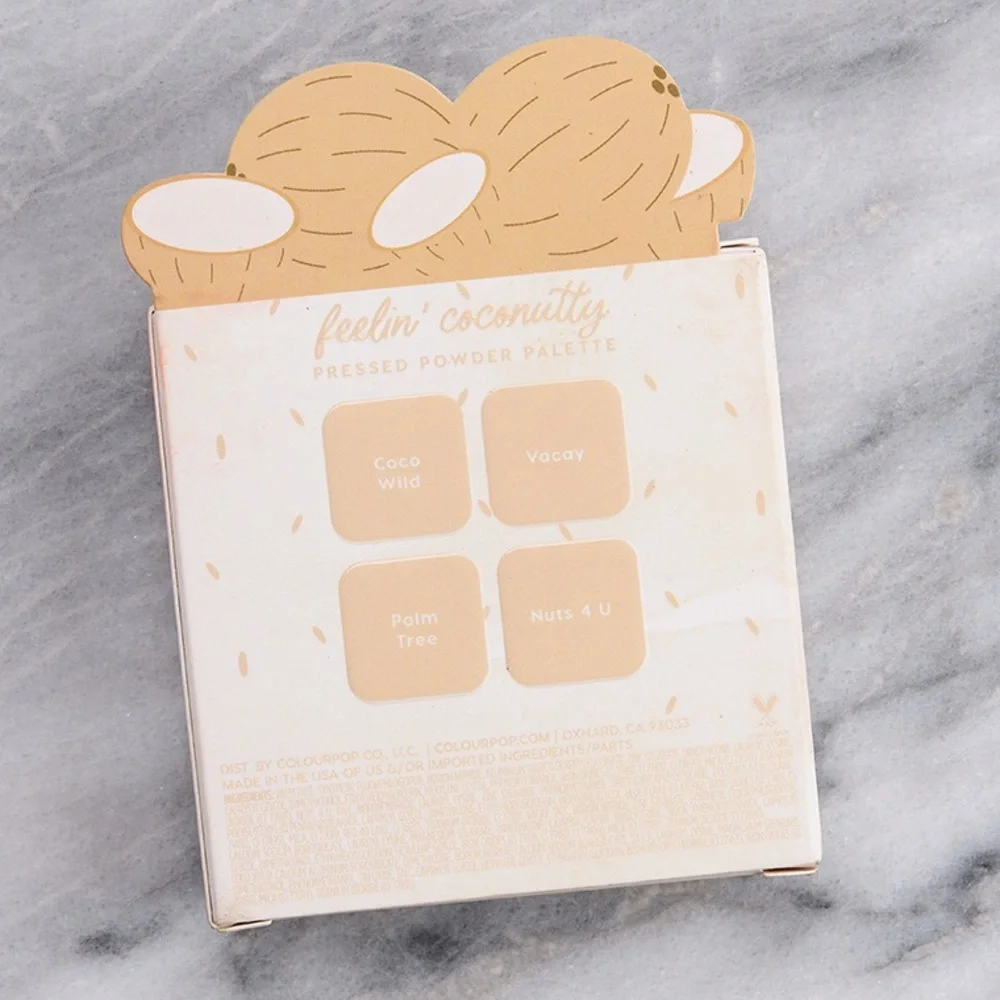 NIB ColourPop Feelin' Coconuty Pressed Eyeshadow Quad Palette